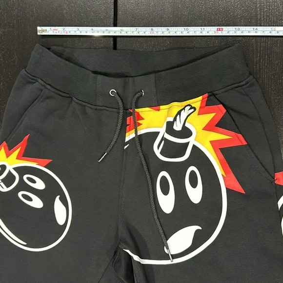 Adam Bomb Hysteric Adam Bomb Black All-Over Logo Print Sweatpants - S